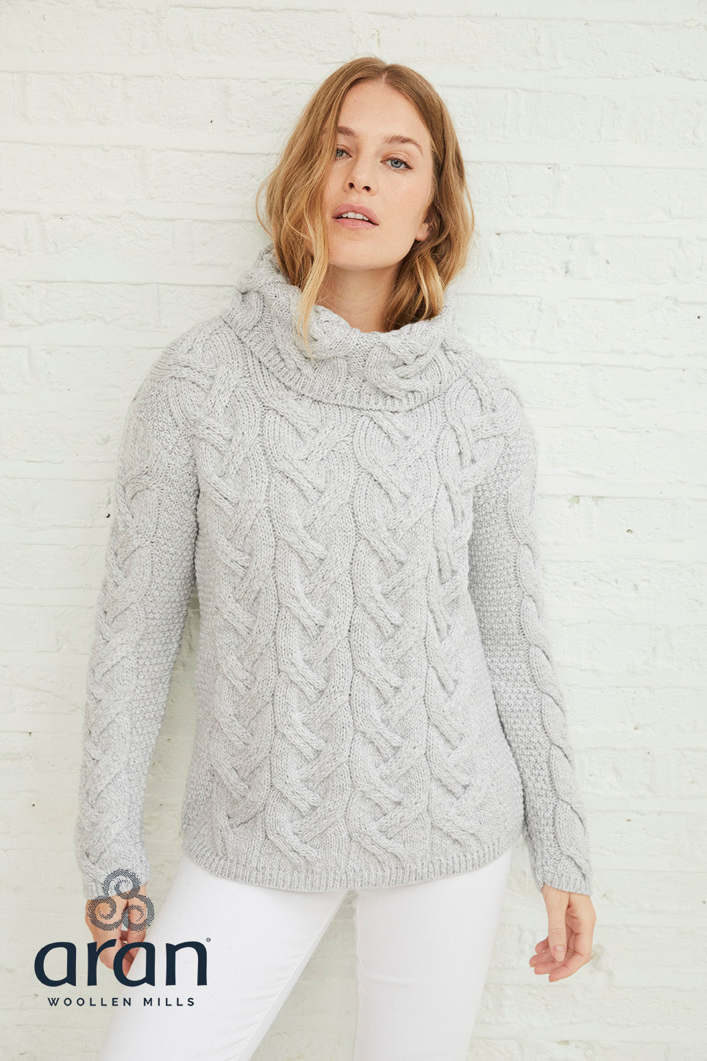 Ladies Half Zip Cable Knit Sweater in Super Soft Merino - Aran Sweaters  Direct