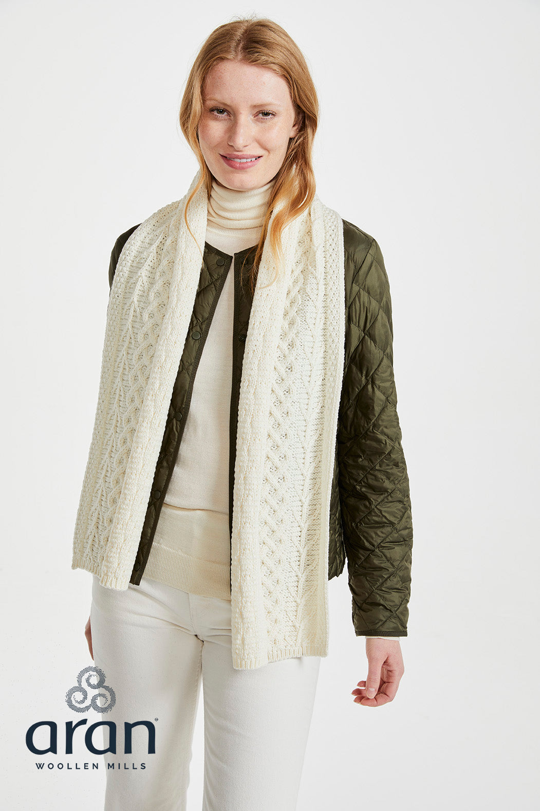 Ladies Supersoft Merino Wool Weave Design Scarf by Aran Mills - 5 Colours