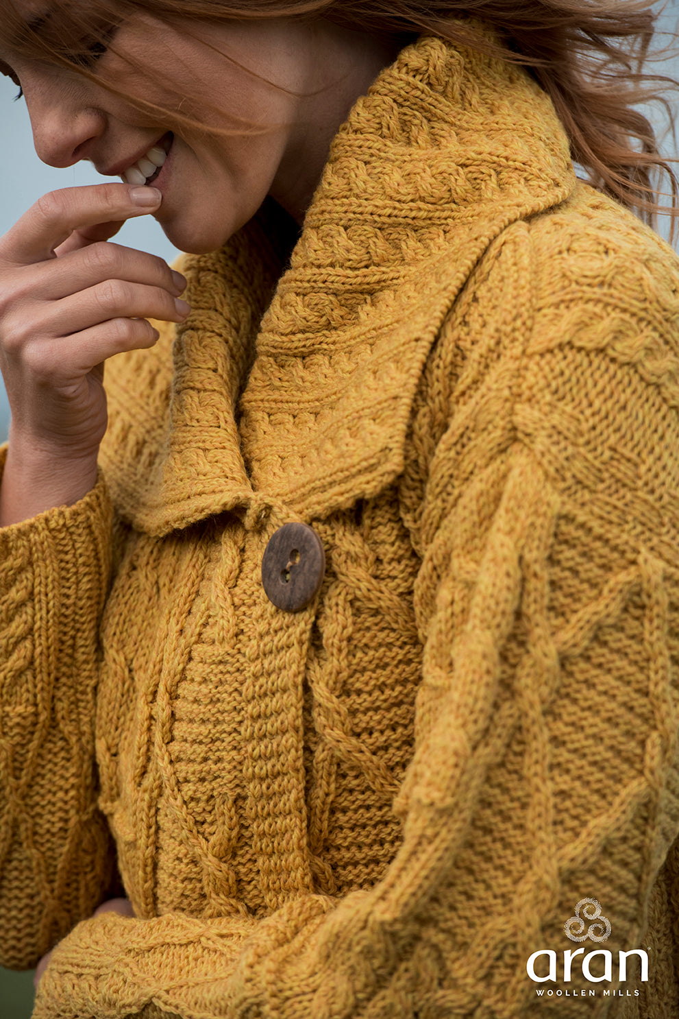 Ladies Merino Wool One Button Cardigan by Aran Mills - 5 Colours