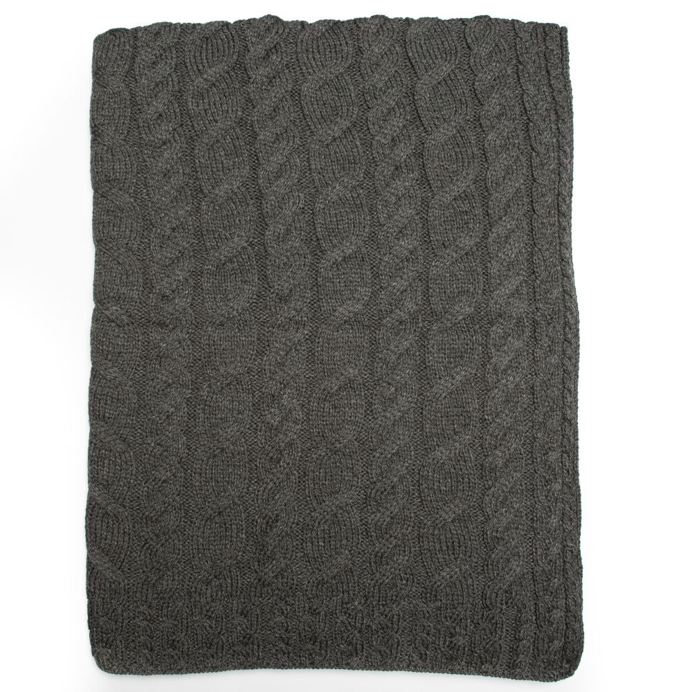 Supersoft Merino Wool Weave Design Blanket/Cover by Aran Mills - 9 Colours