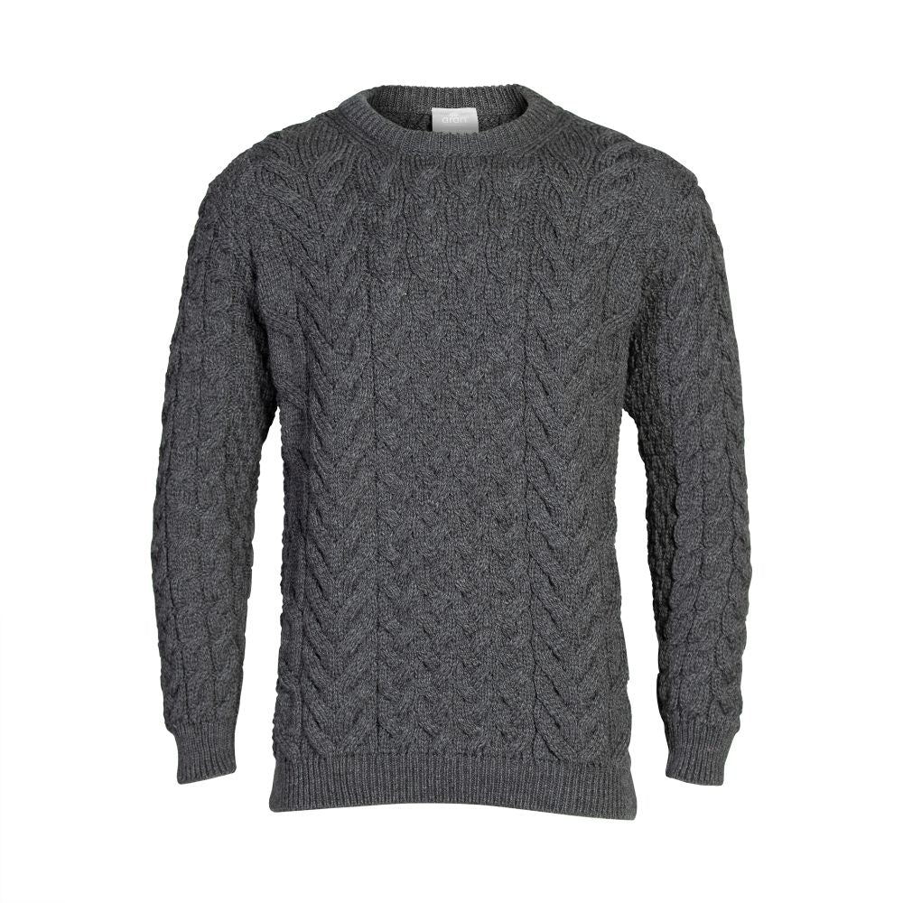Ladies Supersoft Merino Wool Cable Crew Neck Sweater by Aran Mills - 5 Colours