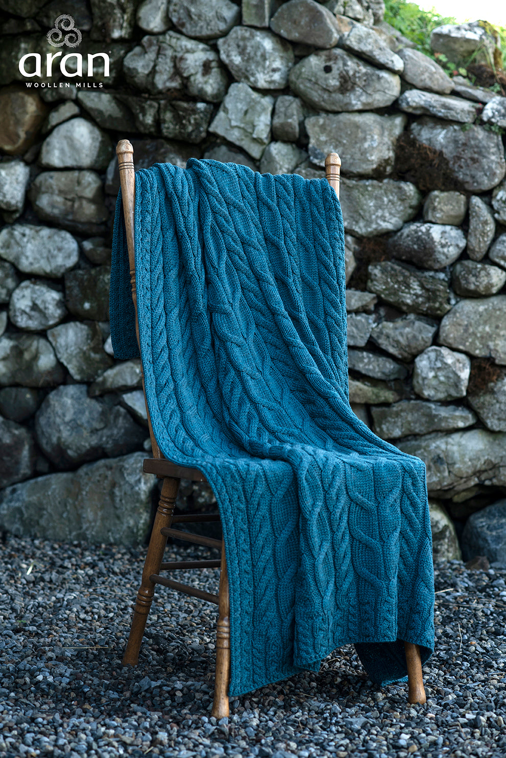 Supersoft Merino Wool Weave Design Blanket/Cover by Aran Mills - 9 Colours