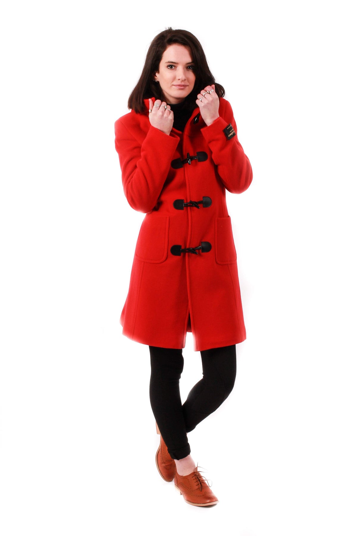 Women&#39;s Cashmere Duffle Coat in Red