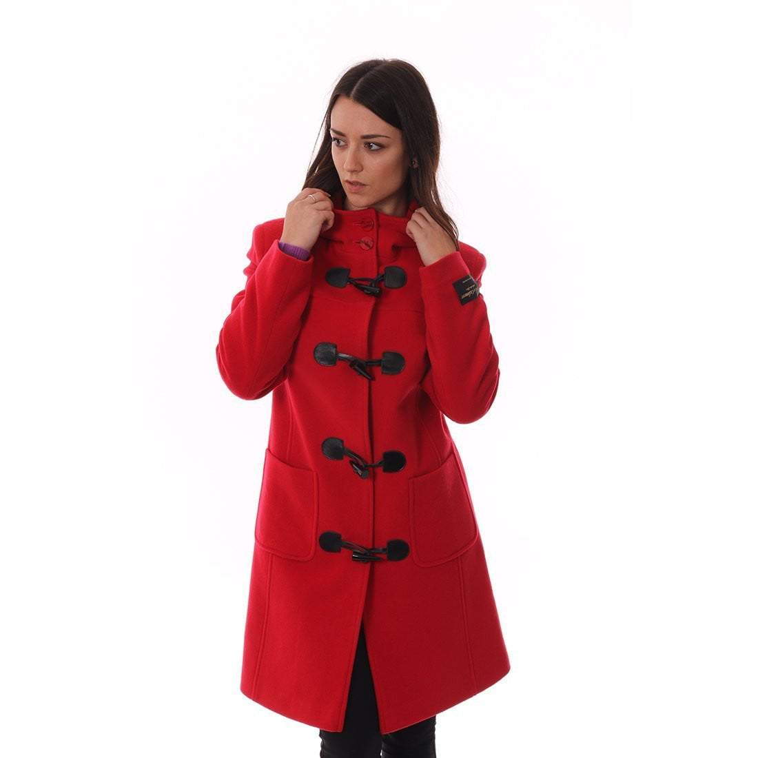 Women&#39;s Cashmere Duffle Coat in Red