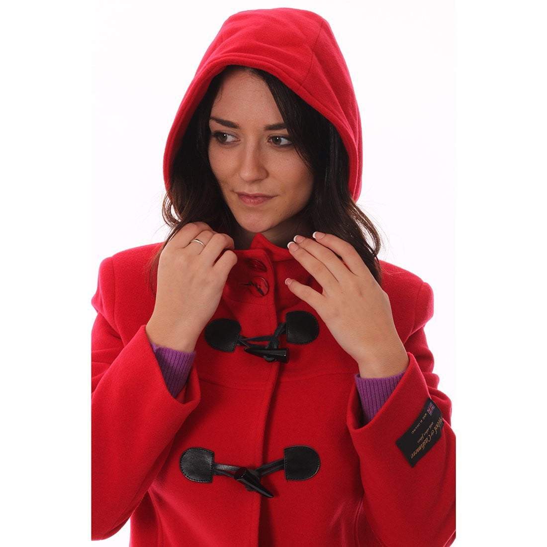 Women&#39;s Cashmere Duffle Coat in Red